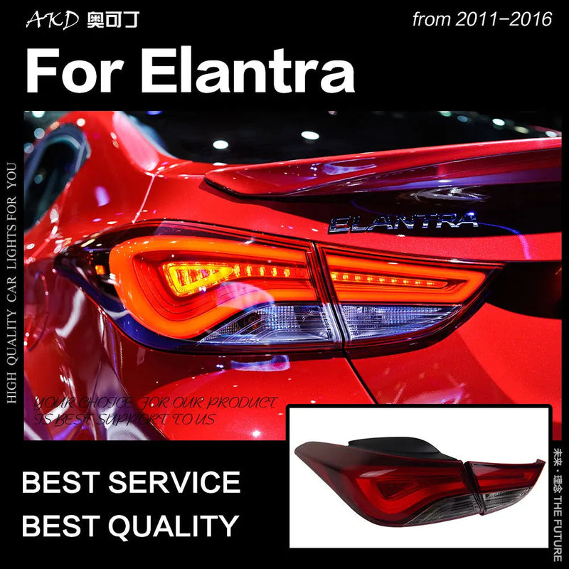 Hyundai Elantra Tail Lights 2011-2016 LED Tail Lamp LED Rear Lamp DRL Signal Brake Reverse