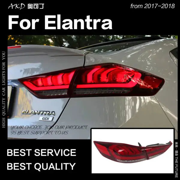 Hyundai Elantra Tail Lights 2017-2018 New Elantra MD LED Tail Lamp DRL Signal Brake Reverse