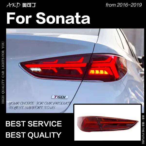 Hyundai Sonata Tail Lights 2016-2019 New Sonata LED Tail Lamp DRL Dynamic Signal Reverse