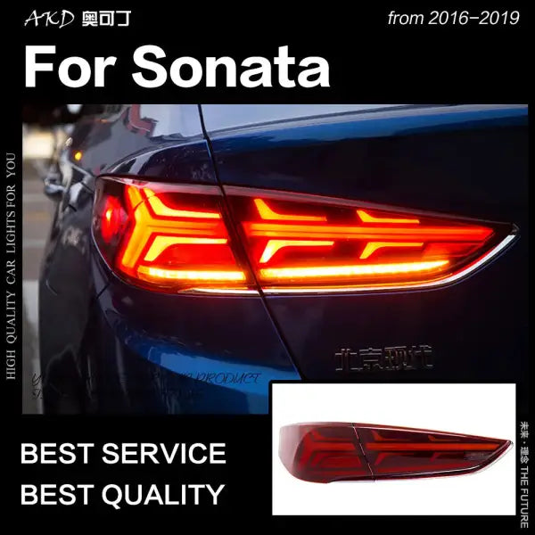 Hyundai Sonata Tail Lights 2018-2019 New Sonata LED Tail Lamp DRL Dynamic Signal Reverse