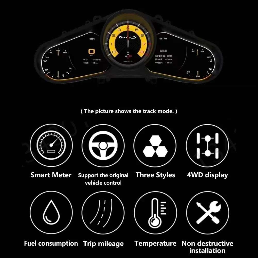 Car Craft Compatible With Porsche Cayenne 2011-2018 Dashboard Lcd Speed O Meter Android Player Digital Instrument Cluster Screen Speedometer Display Car 12.3 Inch CC-8434 - CAR CRAFT INDIA