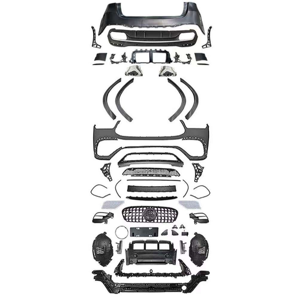 Car Craft Compatible With Mercedes Benz Gle W167 2020-2025 Upgrade Facelift Covert To Gle63 Amg Bodykit Bumper Grill Diffuser After Lip 1:1 - CAR CRAFT INDIA