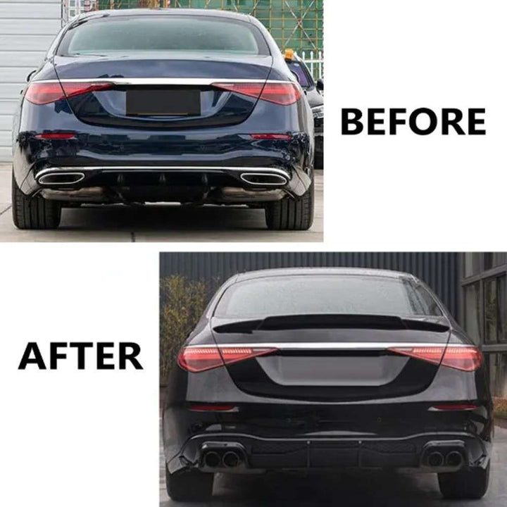 Car Craft Compatible With Mercedes Benz S Class W223 2021-2024 Upgrdae Add On Bodykit Brabus Bbs Style Skirts Splitter Front Rear Lip Diffuser Exhaust Tips Spoiler