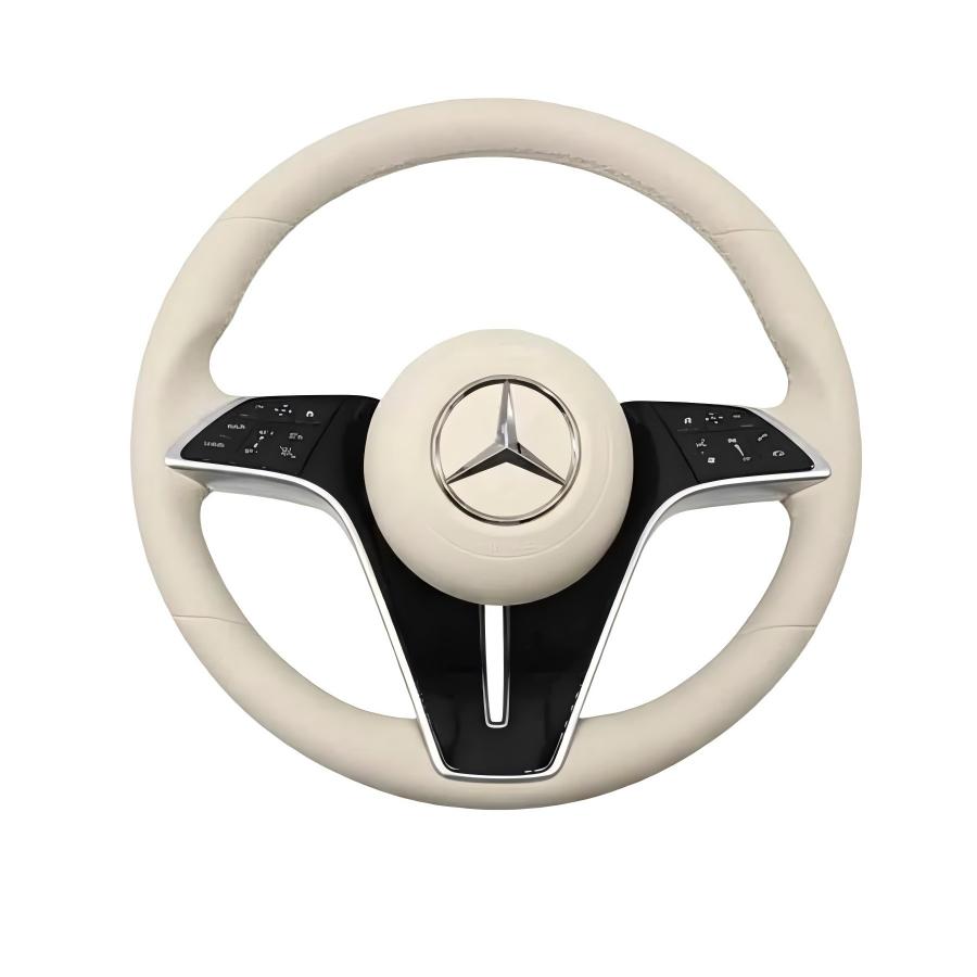 Car Craft Compatible With Mercedes A B C E S G V M Class Ml Gl Gla Glb Glc Gle Gls Slk G55 G63 G Wagon Eqs Upgraded Custom Amg Brabus Maybach Full Steering Wheel 2014-2018 Style 1 Beige