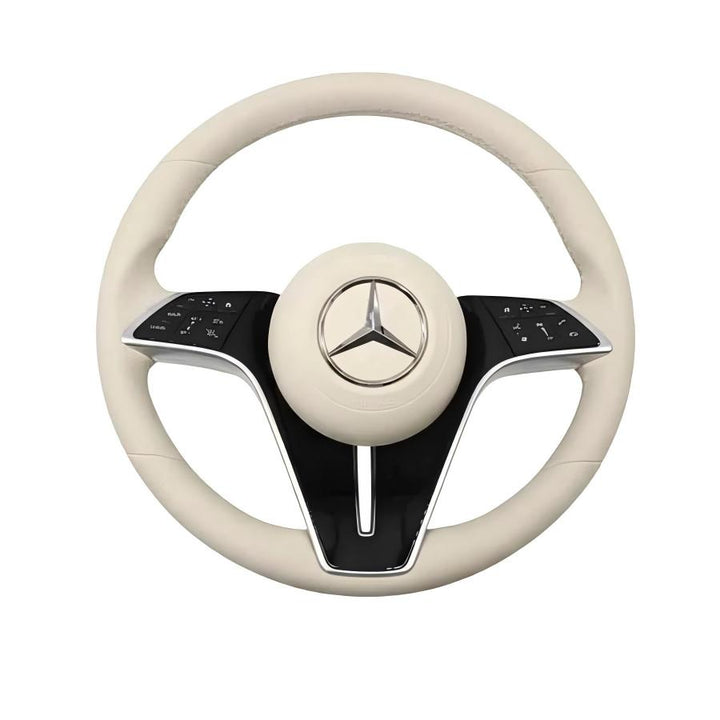 Car Craft Compatible With Mercedes A B C E S G V M Class Ml Gl Gla Glb Glc Gle Gls Slk G55 G63 G Wagon Eqs Upgraded Custom Amg Brabus Maybach Full Steering Wheel 2014-2018 Style 1 Beige