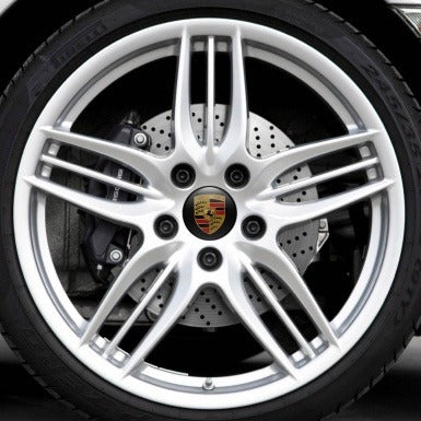 Car Craft Compatible With Porsche Cayenne Macan Panamera Boxter 911 Carrera Cayman Alloy Wheel Cap Hub Badge Emblem Logo Black 75mm