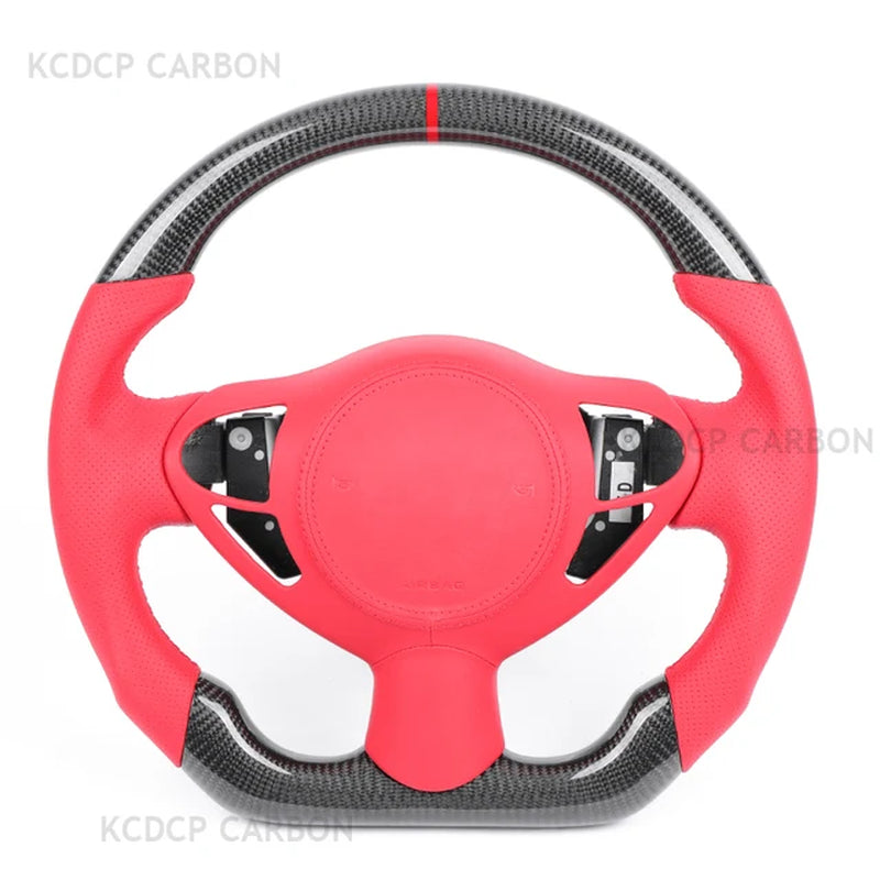 For Infiniti FX35 ESQ FX37 QX70 Nissan 370Z Carbon Fiber Steering Wheel 2009 2010 2011 2012 2013
