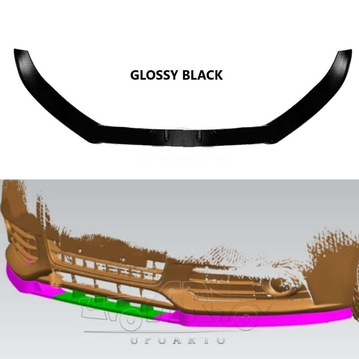 Car Craft Compatible With Audi A3 B8 2009-2012 Front Bumper Lip Splitter Skirts 3 Part Ar-audi-088 Gb Glossy Black - CAR CRAFT INDIA