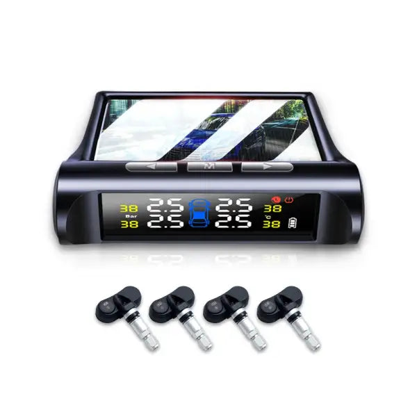 Intelligent TPMS Internal Sensor LED Car Tire Pressure Monitoring System Solar USB Universal Automotive Safety Alarm New Arrival
