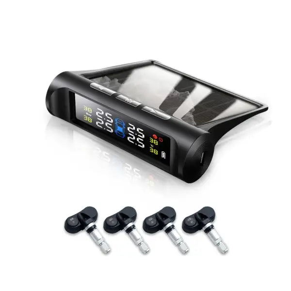 Intelligent TPMS Internal Sensor LED Car Tire Pressure Monitoring System Solar USB Universal Automotive Safety Alarm New Arrival