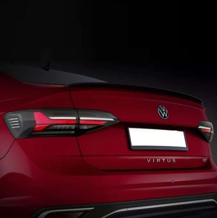 Car Craft Compatible With Vw Volkswagen Virtus 2023+ Rear Trunk Wing Boot Spoiler Lip Splitter Skirt Oem Original Style Carbon Fiber Look Ar-vw-0235 Cf CC-7973