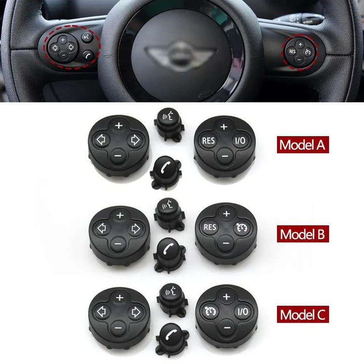 Car Craft Compatible With Mini Cooper R55 07-14 R56 07-13 R57 09-15 R58 12-15 R59 12-14 R60 11-16 R61 13-15 Steering Wheel Cruise Volume Control Switch Button Keys Cover Right B 32309226804-r2 - CAR CRAFT INDIA