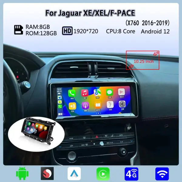 For Jaguar XE/XEL/F-PACE X760 X761 Android 13 GPS Radio Multimedia Player Wireless Carplay and Auto Original Car OEM Menu 10.25”