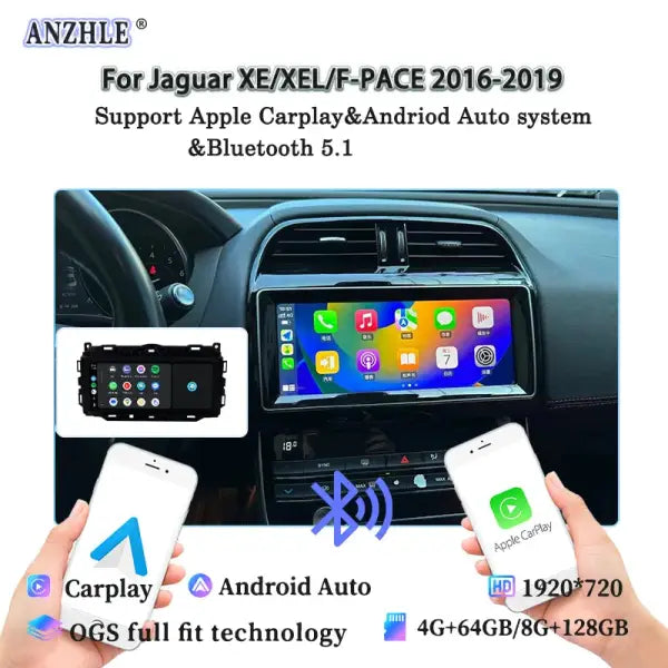 For Jaguar XE/XEL/F-PACE X760 X761 Android 13 GPS Radio Multimedia Player Wireless Carplay and Auto Original Car OEM Menu 10.25”