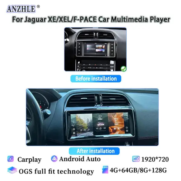 For Jaguar XE/XEL/F-PACE X760 X761 Android 13 GPS Radio Multimedia Player Wireless Carplay and Auto Original Car OEM Menu 10.25”