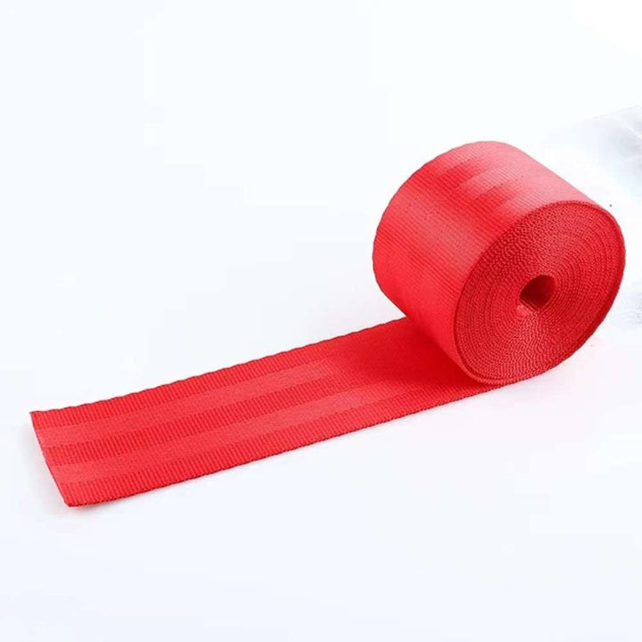 Car Craft Color Nylon Webbing Racing Safety Concise Design Ribbon Strap Sport Racing Safety Seat Belt Universal 4.8 Cm Wide 3.6m Long Red - CAR CRAFT INDIA