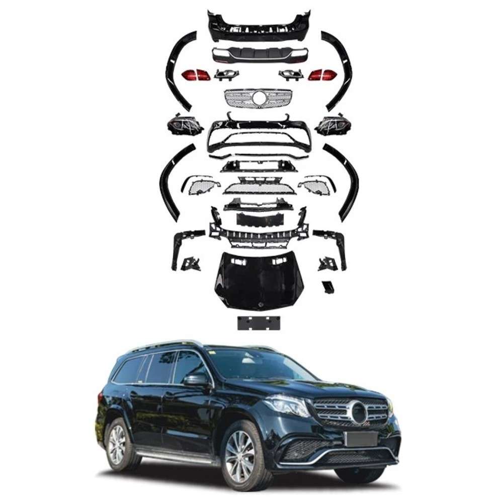 Car Craft Compatible With Mercedes Benz Gl W166 2012-2016 Upgrade Facelift Convert To Gls W166 Amg Bodykit Bumper Headlight Taillight Trunk Skirts 1:1