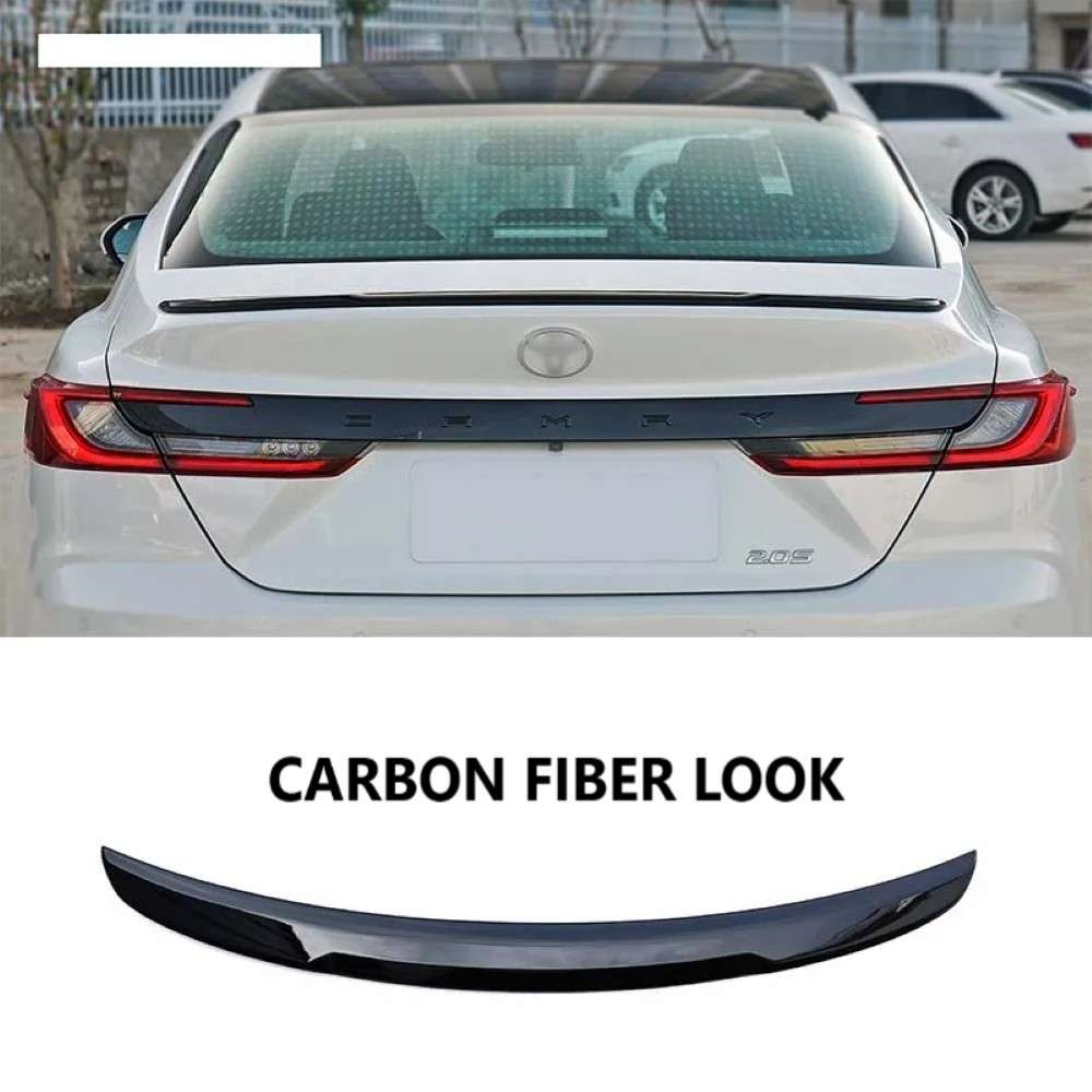 Car Craft Compatible With Toyota Camry 2024+ Rear Trunk Wing Boot Spoiler Lip Splitter Skirt Ar-toyota-0100 Cf Carbon Fiber Look