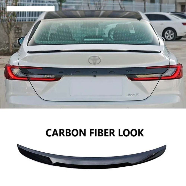 Car Craft Compatible With Toyota Camry 2024+ Rear Trunk Wing Boot Spoiler Lip Splitter Skirt Ar-toyota-0100 Cf Carbon Fiber Look