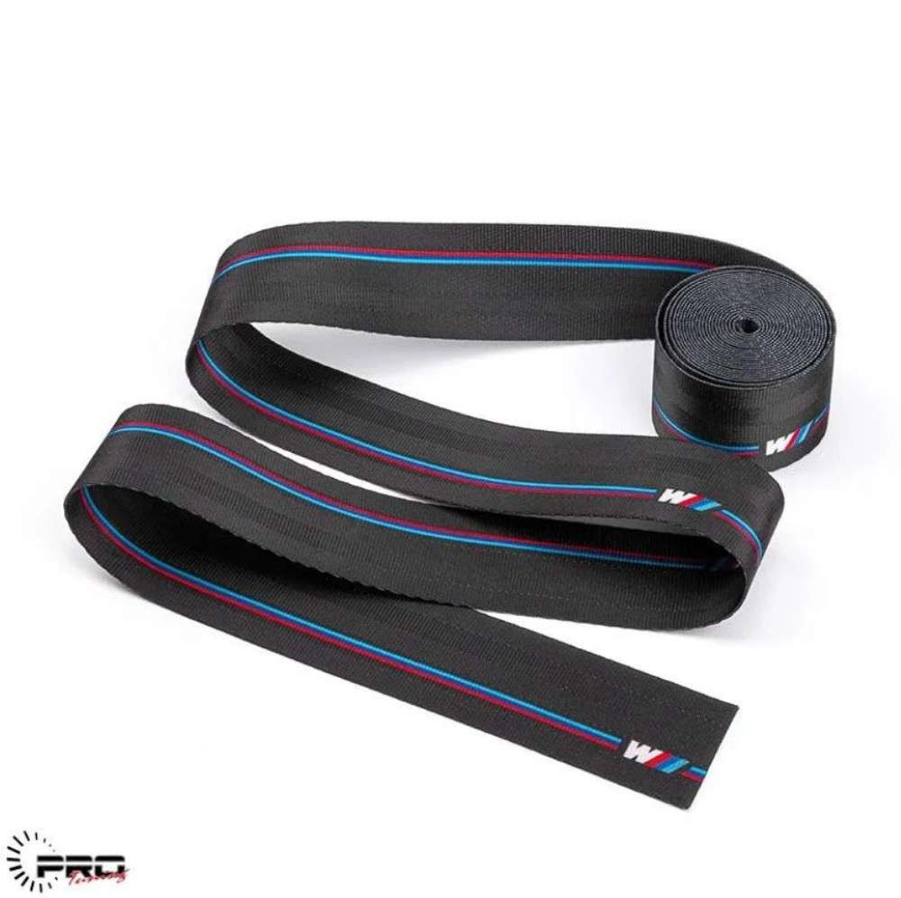 Car Craft Color Nylon Webbing Racing Safety Concise Design Ribbon Strap Sport Racing Safety Seat Belt Universal 4.8 Cm Wide 3.6m Long M Sport Emblem - CAR CRAFT INDIA