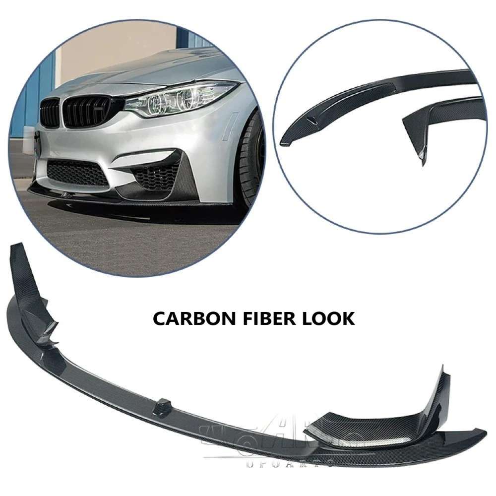 Car Craft Compatible With Bmw 3 Series F80 F82 2012-2018 M3 M4 Front Bumper Lip Splitter Skirts 4 Part Mp Style Ar-bm-0181 Cf Carbon Fiber Look - CAR CRAFT INDIA