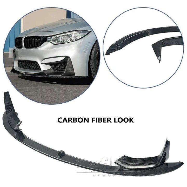Car Craft Compatible With Bmw 3 Series F80 F82 2012-2018 M3 M4 Front Bumper Lip Splitter Skirts 4 Part Mp Style Ar-bm-0181 Cf Carbon Fiber Look - CAR CRAFT INDIA