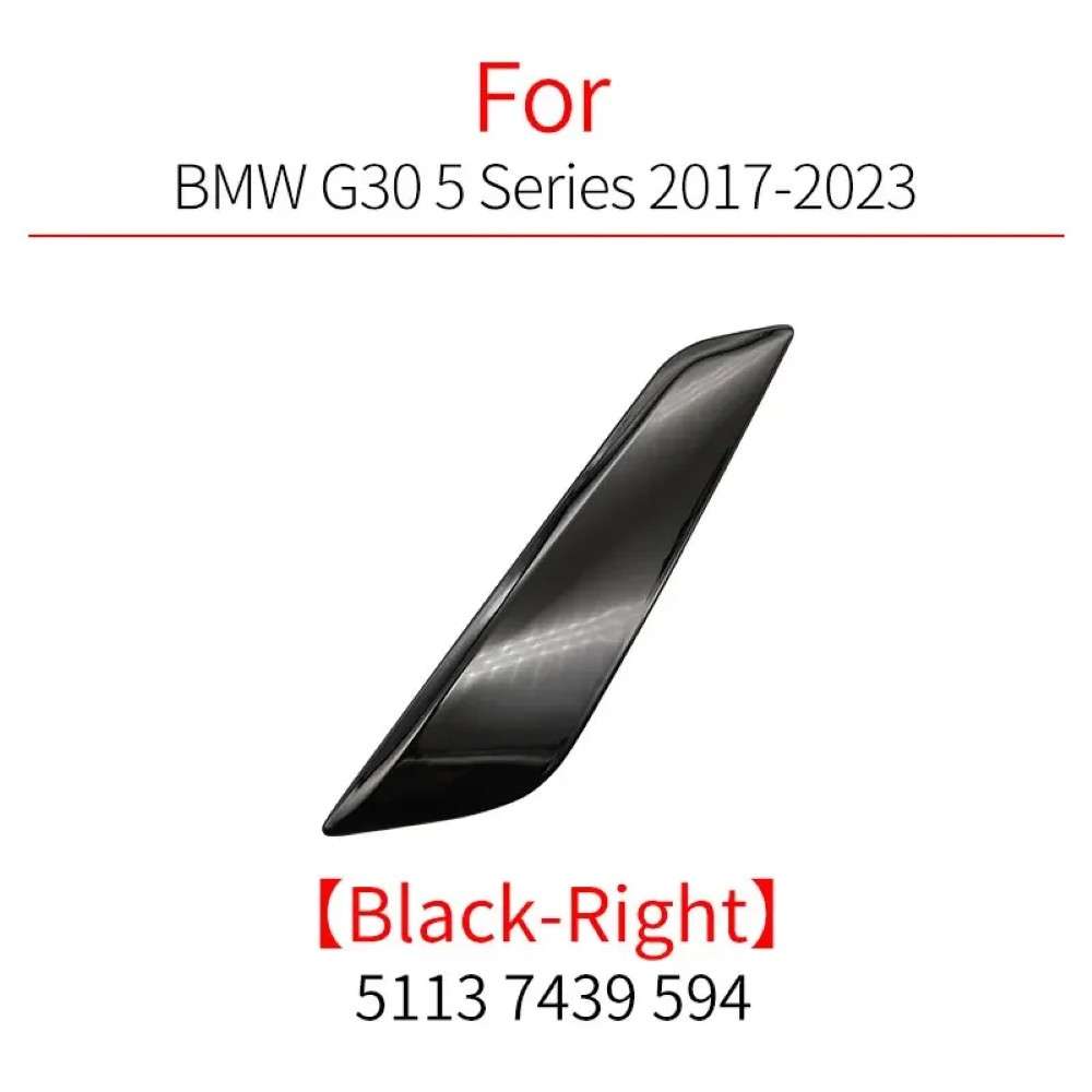Car Craft Compatible With Bmw 5 Series G30 F90 2017-2024 Side Fender Decorative Bright Electroplated Strip Trim 51747439014 Right Black CC-8099 - CAR CRAFT INDIA