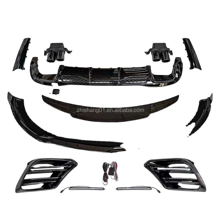 Car Craft Compatible With Mercedes Benz S Class W223 2021-2024 Upgrdae Add On Bodykit Brabus Bbs Style Skirts Splitter Front Rear Lip Diffuser Exhaust Tips Spoiler