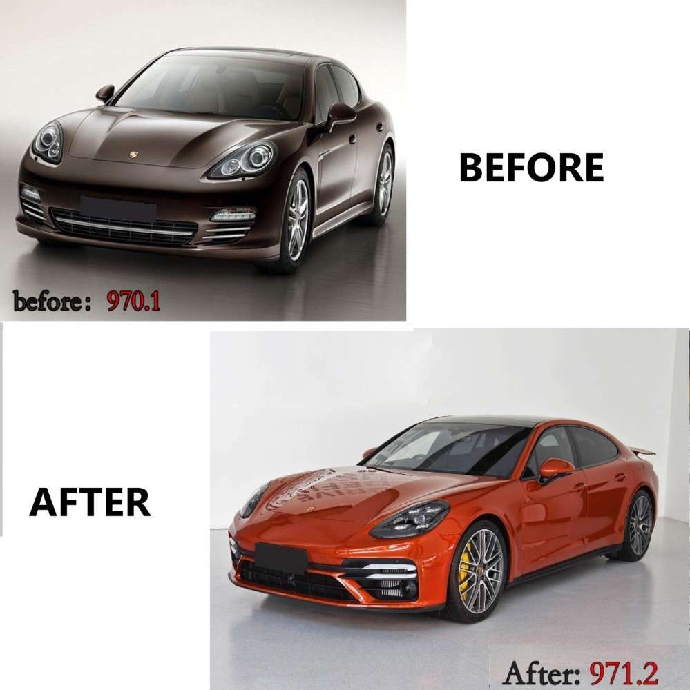 Car Craft Compatible With Porsche Panamera 970.1 970.2 2010-2013 Upgrade Facelift Convert To 2018-2023 971.2 Bodykit Bumper Headlight Taillight Trunk 1:1