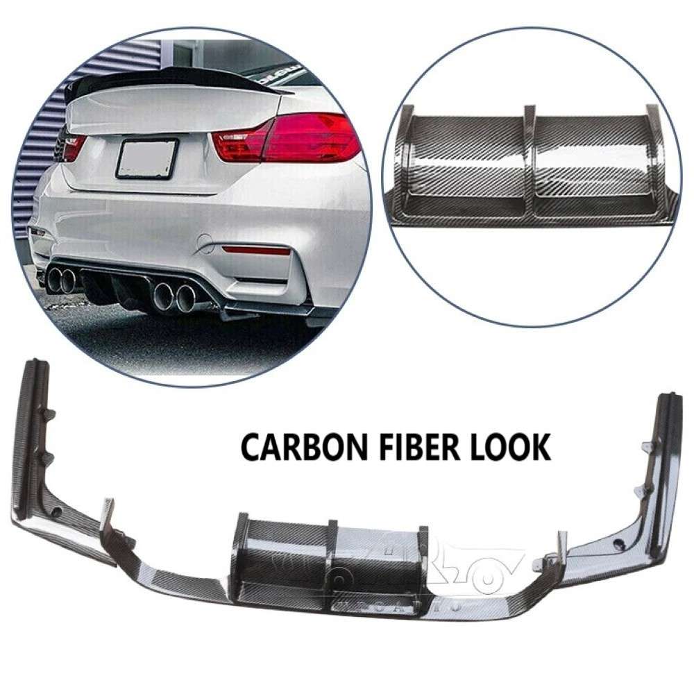 Car Craft Compatible With Bmw 3 Series F80 F82 M3 M4 2012-2018 Rear Bumper After Lip Splitter Skirts Diffuser Ak Style Ar-bm-0180 Cf Carbon Fiber Look - CAR CRAFT INDIA
