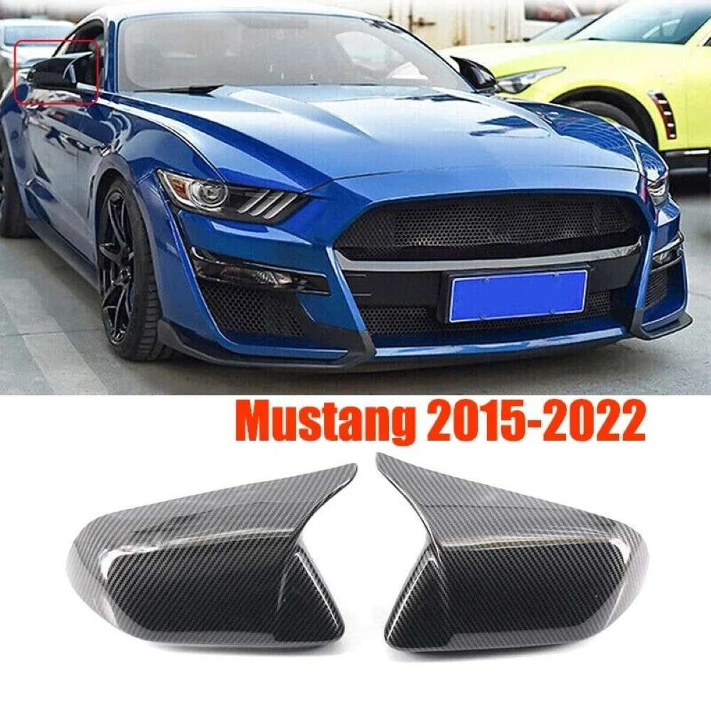 Car Craft Compatible With Ford Mustang 2016-2020 Side Rear View Case Wing Cap Shell Housing Mirror Covers Without Lamp Car 3m Tape Pasting Style Ar-mr-068 Glossy Black CC-8064 - CAR CRAFT INDIA
