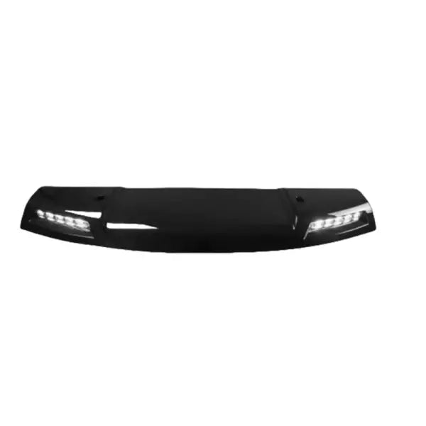 For Land Rover Defender 90 110 2020-2024 Carbon Fiber Look Front Roof Spoiler with Dome Light Bar DRL LED Daytime Running Lamp