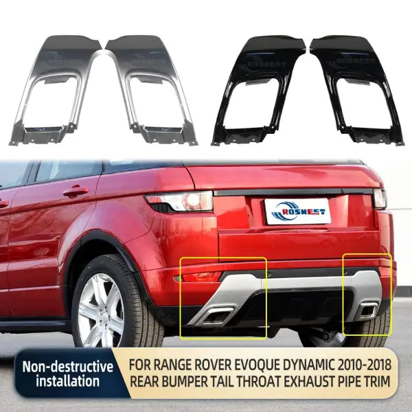 For Land Rover Range Rover Evoque Dynamic Version 2010-2016 2017 2018 Rear Bumper Tail Throat Exhaust Pipe Trim Car