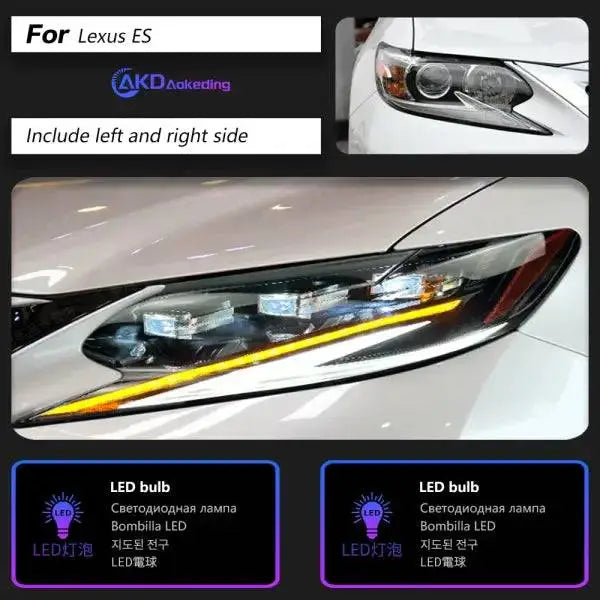 Lexus ES ES200 Headlights 2015-2017 ES300 LED Headlight DRL