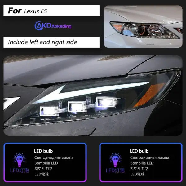 Lexus ES200 Headlights 2013-2014 ES300 LED Headlight DRL