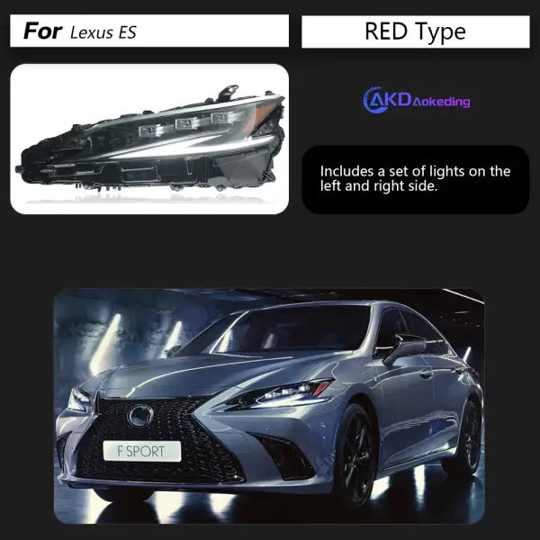 Lexus ES200 Headlights 2018-2023 ES300 LED Headlight DRL