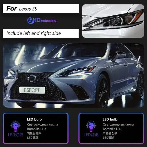 Lexus ES200 Headlights 2018-2023 ES300 LED Headlight DRL