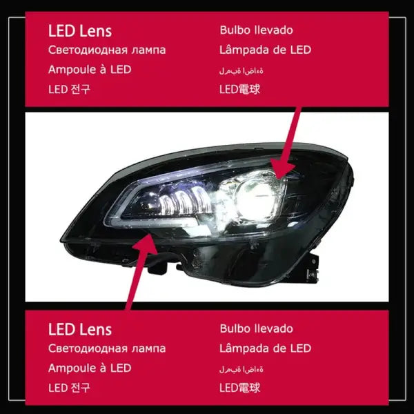 Car Lights for Benz W204 LED Headlight Porjector Lens 2007-2010 C300 C260 C200 LED Head Lamp DRL Automotive