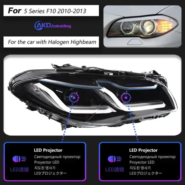 Car Lights for BMW F10 LED Headlight Projector Lens 2010-2016 F18 520I 525I 530I F11 Front DRL Signal Automotive