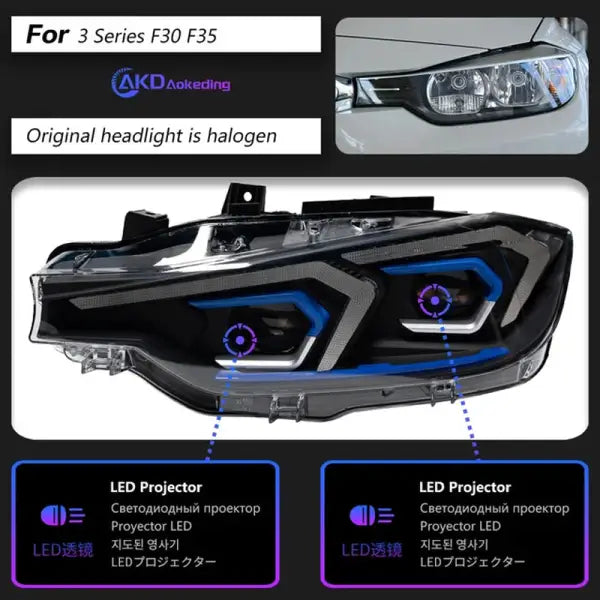 Car Lights for BMW F30 LED Headlight Projector Lens F31 Head Lamp 318I 320I 325I 328I 330I 335I DRL Automotive