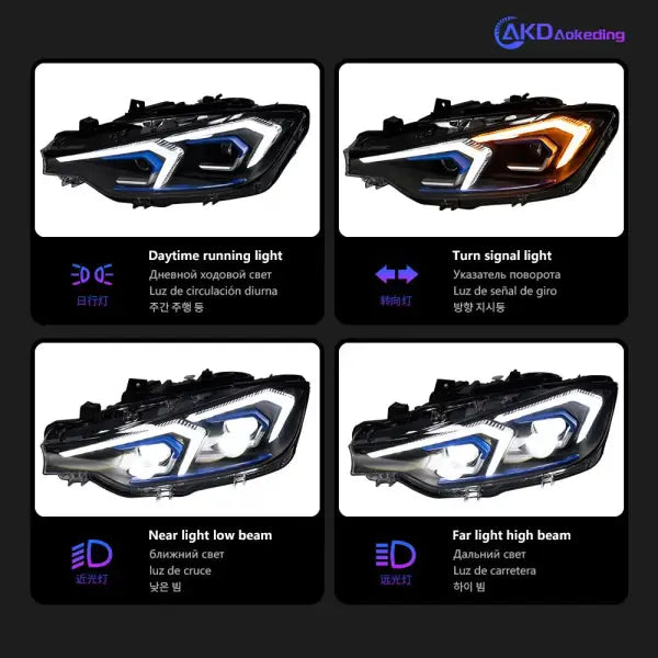 Car Lights for BMW F30 LED Headlight Projector Lens F31 Head Lamp 318I 320I 325I 328I 330I 335I DRL Automotive