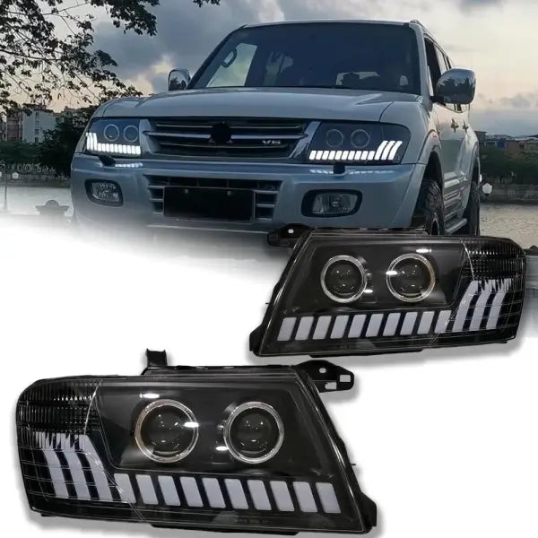 Car Lights for Mitsubishi Pajero V73 LED Headlight Projector Lens 2004-2014 Montero V75 V77 Dynamic Signal DRL