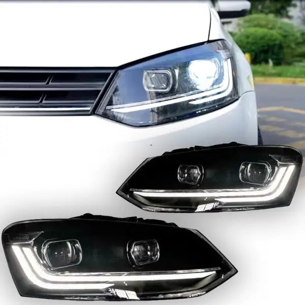 Car Lights for VW Polo LED Headlight Projector Lens 2011-2018 Vento Head Lamp DRL Hid Head Lamp Bi Xenon Beam