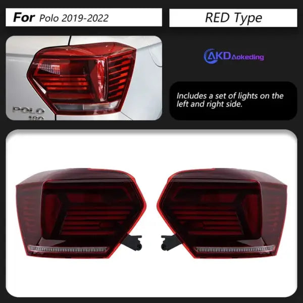 Car Lights for VW Polo Led Tail Light 2017-2021 Vento Rear Lamp DRL Animation Dynamic Signal Reverse Automotive