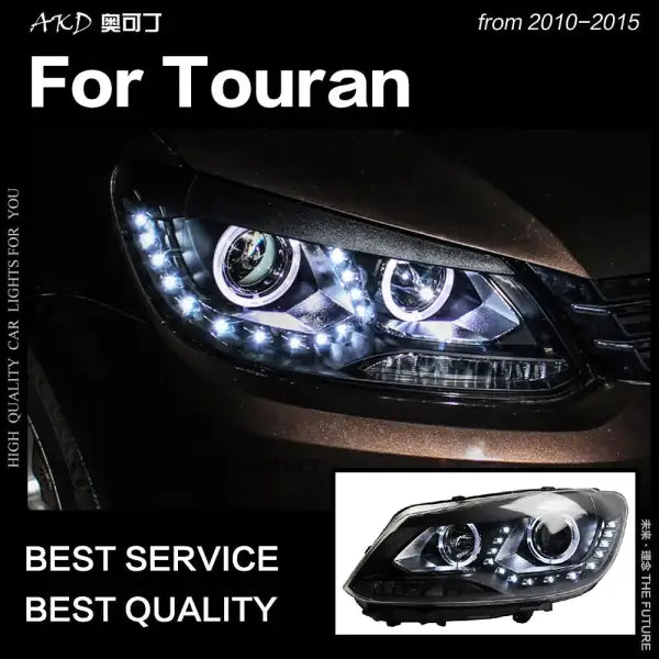 Car Lights for VW Touran LED Headlight 2010-2015 Touran Head Lamp DRL Hid Bi Xenon Low Beam Automotive