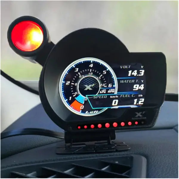 Newest LUFI XF OBD2 Plug Digital Hud Turbo Boost Oil Pressure Temperature Gauge Afr RPM Fuel Speed EXT Oil Meter Car