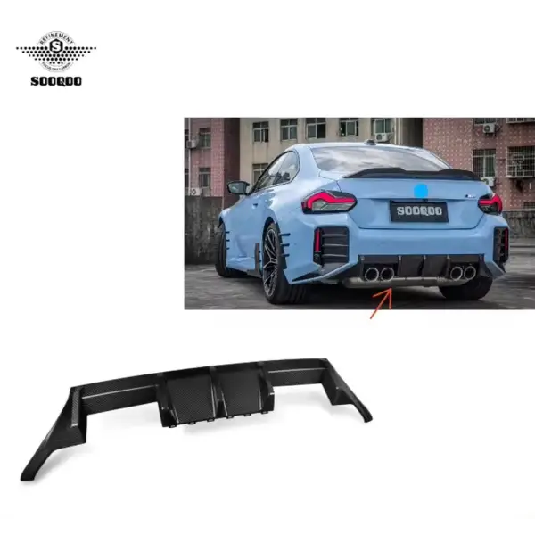 For M2 G87 Rear Diffuser OEM Style Dry Carbon Fiber Auto Part Rear Bumper Lip for BMW M2 G87 2023-IN