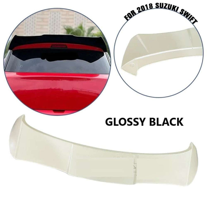 Car Craft Compatible With Maruti Suzuki Swift 2018-2024 Rear Trunk Wing Boot Spoiler Lip Splitter Skirt Ar-szk-013 Batman Style Ar-szk-013 Glossy Black - CAR CRAFT INDIA