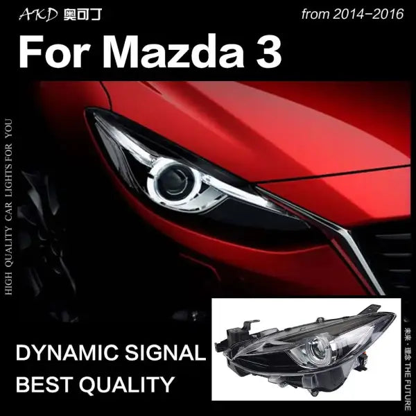 Mazda 3 Headlights 2014-2016 Mazda3 Axela LED Headlight LED DRL Hid Head Lamp Angel Eye Bi Xenon