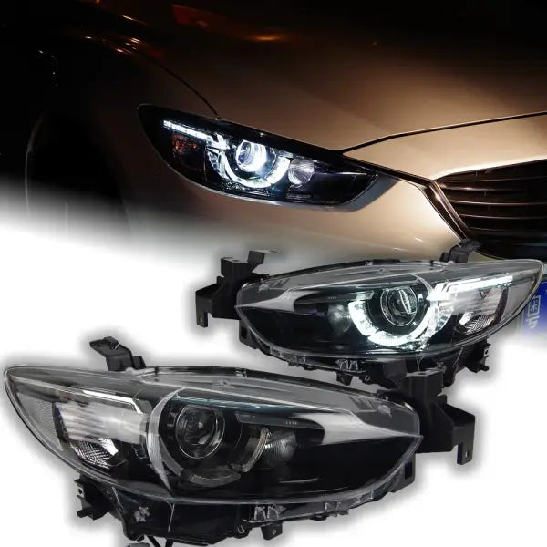 Mazda 6 Atenza LED Headlight 2013-2016 Mazda6 LED DRL Hid Head Lamp Angel Eye Bi Xenon